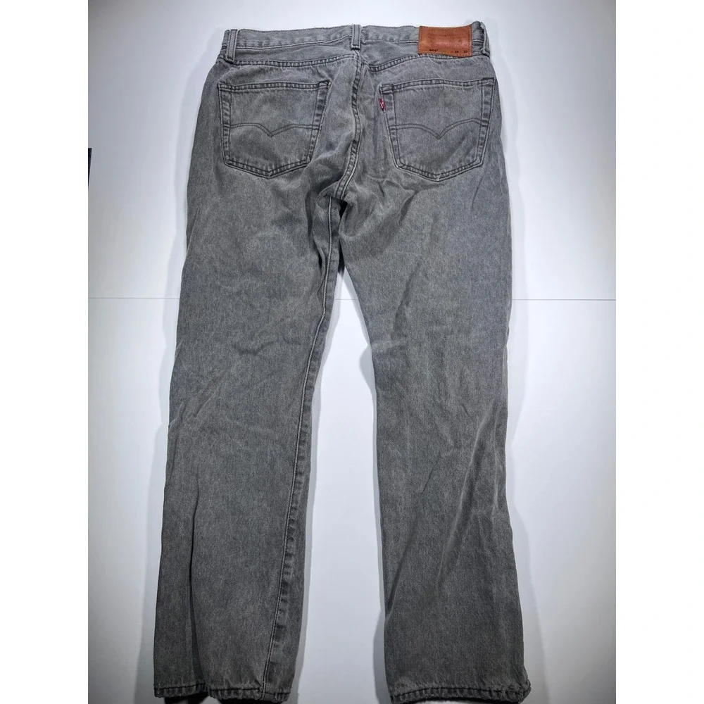 Levi's 501 Original Fit Jeans Mens 34x30 Gray Straight Leg Button Fly Denim